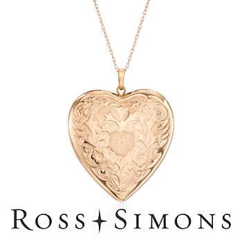 Textured Heart Locket Necklace In 14kt Yellow Gold. 18