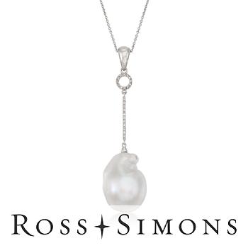 15-16mm Baroque Pearl Pendant Necklace In 14kt White Gold. 16