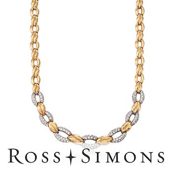 C. 1990 Vintage 3.35ct t.w. Diamond Oval Link Necklace Gold. 15.5