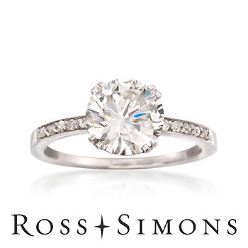 C. 1990 Vintage 2.28ct Certified Diamond Solitaire Ring. Size 7