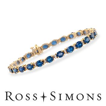 C. 1990 Vintage 13.50ct t.w. Sapphire, .50ct t.w. Diamond Bracelet. 7