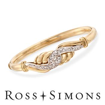 C. 1980 Vintage .75ct t.w. Diamond Bangle Bracelet In Gold. 6.75