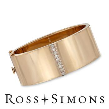 C.1980 Vintage .65ct t.w. Diamond Bangle Bracelet In Gold. 6.75