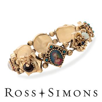 C. 1980 Vintage Multi-Gem Charm Bracelet In 14kt Yellow Gold. 7