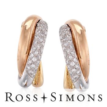 C. 1980 Vintage .75ct t.w. Diamond Hoop Earrings In Gold