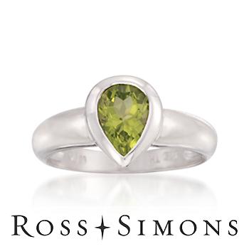 1.30 Carat Peridot Ring in Sterling Silver