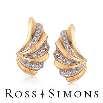 C. 1980 Vintage .25 ct. t.w. Diamond Earrings In 14kt Yellow Gold