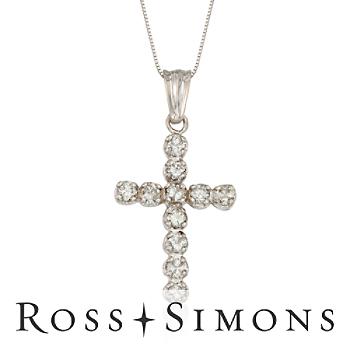 C. 1990 Vintage 1.00ct t.w. Diamond Cross Pendant Necklace. 18
