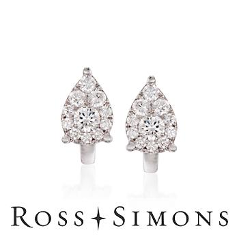 1.05 ct. t.w. Diamond Teardrop Hoop Earrings In 18kt White Gold