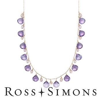 45.00ct t.w. Amethyst, Pink Pearl Drop Necklace In Gold. 17