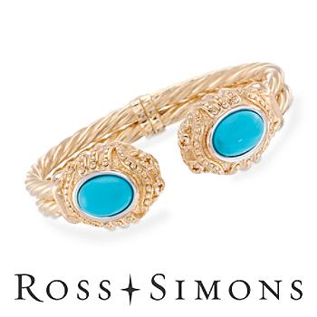 C. 2000 Vintage Turquoise and 14kt Yellow Gold Cuff Bracelet. 7