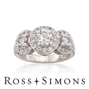 C.2000 Vintage 1.85ct t.w. Diamond 3-Stone Ring In Two-Tone. Size 5.25