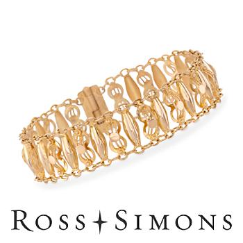 C. 1980 Vintage 14kt Yellow Gold Fancy Link Bracelet. 7.25