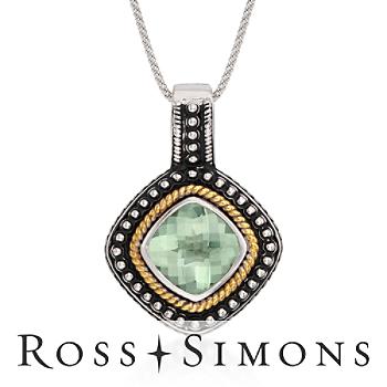 6.10ct Green Amethyst Pendant Necklace In Silver, Gold. 18