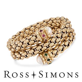 C. 1980 Vintage Tourmaline, Mabe Pearl Bracelet In Gold. 6