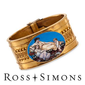 C. 1950 Vintage Gold Bangle Bracelet, Diamonds, Enamel. 6
