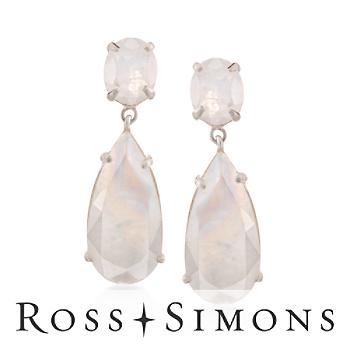 Rainbow Moonstone Drop Earrings in Sterling Silver rainbow moonstone jewelry