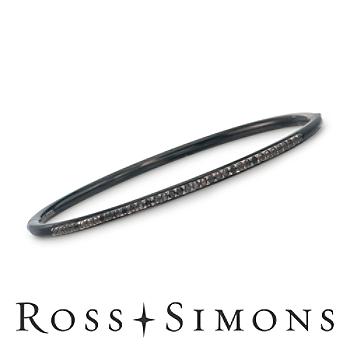 .12ct t.w. Black Diamond Bangle Bracelet in Stainless, Silver