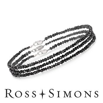 Set of Three 30.00ct t.w. Black Diamond Bracelets in Gold. Size 8.5