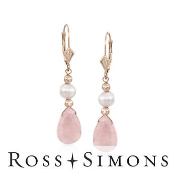 5-6mm Pearl, Pear-Shaped 10.00ct t.w. Morganite Earrings in Gold