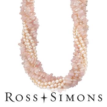 Pearl and Morganite Torsade Necklace In 14kt Yellow Gold. 16"
