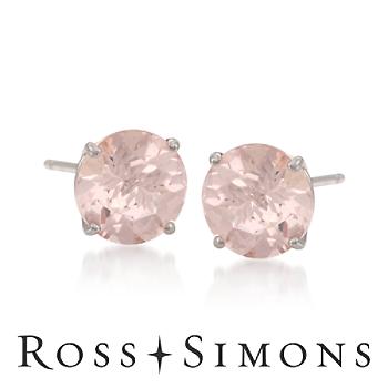 2.50 ct. t.w. Morganite Stud Earrings in 14kt White Gold