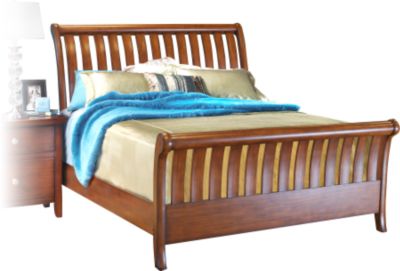 Santa Cruz Dark Pine Sleigh 3 Pc Queen Bed