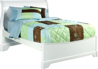 Oberon White Full Sleigh Bed