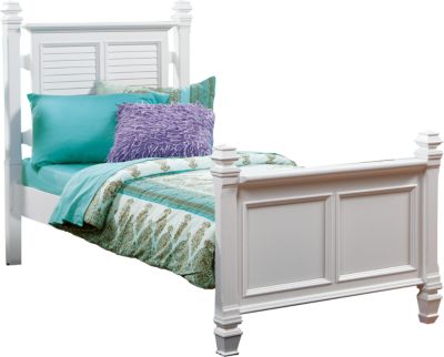 Belmar White Twin Poster Bed