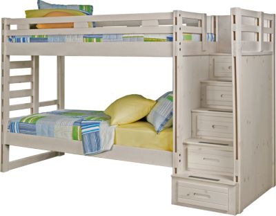 Creekside White Wash Twin/Twin Step Bunk Bed