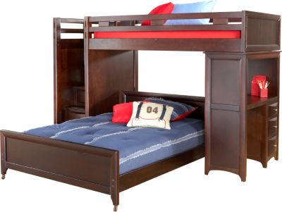 Ivy League Twin/Full Step Loft w/Desk