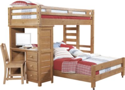Creekside Taffy Twin/Full Student Loft Bed w/Desk