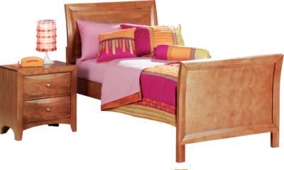 Ivy League Honey Twin Sleigh Bed