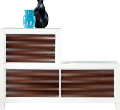Newhart Two Tone 2 Pc Dresser w/Stack Chest