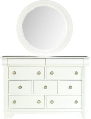 Oberon White Dresser Mirror Set