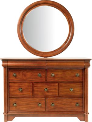 Oberon Cherry Dresser Mirror Set