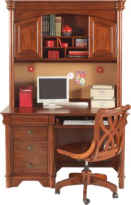 Oberon Cherry Computer Desk and Hutch