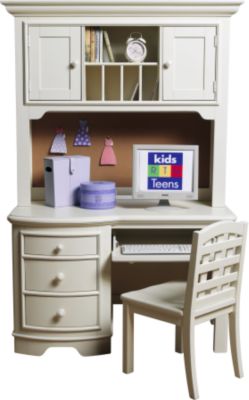 Cape Cod White 2 Pc Computer Desk and Hutch