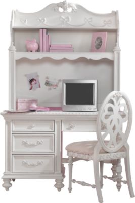 Disney Princess White 2 Pc Computer Desk and Hutch