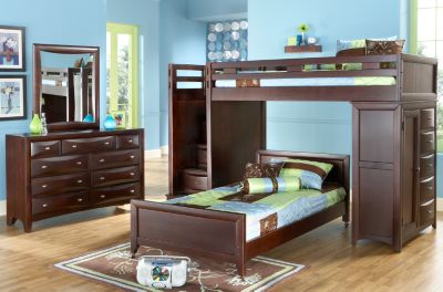 Ivy League Twin/Twin Step Loft Bedroom