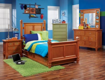 Belmar Pine 4 Pc Twin Poster Bedroom