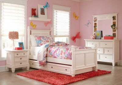 Belmar White 4 Pc Twin Poster Bedroom