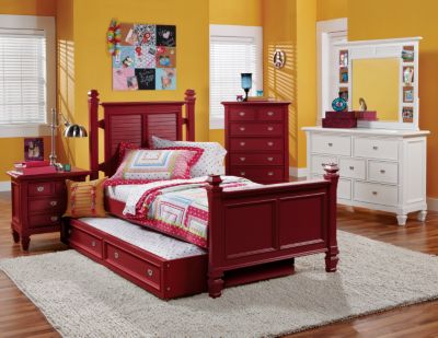 Belmar Red 4 Pc Twin Poster Bedroom