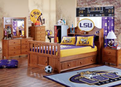 LSU Creekside Full Bookcase Bedroom
