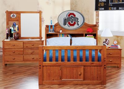 Ohio State University Creekside Full Bookcase Bedroom