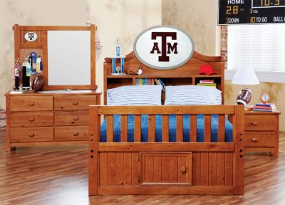 Texas A&M Creekside Twin Bookcase Bedroom