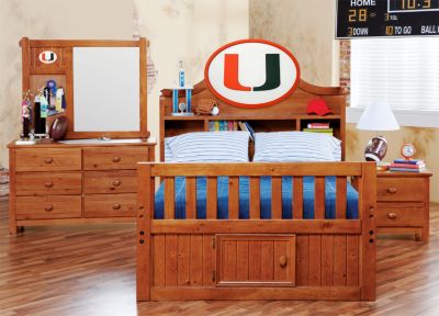 University of Miami Creekside Full Bookcase Bedroom