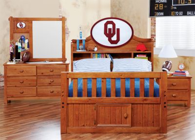University of Oklahoma Creekside Full Bookcase Bedroom