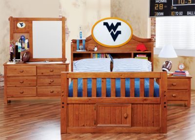West Virginia University Creekside Full Bookcase Bedroom
