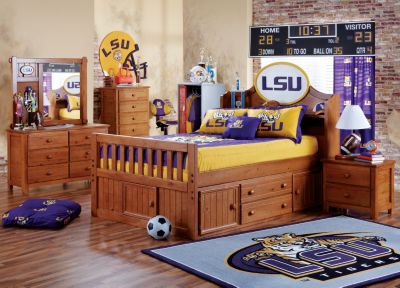 LSU Creekside Full Captain's Bedroom 